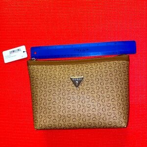 NWT Guess Brown Pouch with Logo